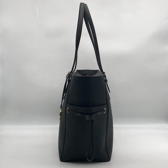 Michael Kors Black Leather Gilly Large Drawstring Travel Tote - Picture 3 of 10